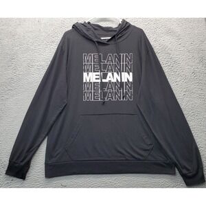 Mighty Fine Hoodie Men's 3X Black Melanin Kangaroo Pocket Long Sleeve Drawstring